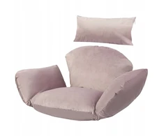Velvetiniai pagalvėlės foteliui, pakabinamam kokonui, komplektas, velvetas, purvina rožinė