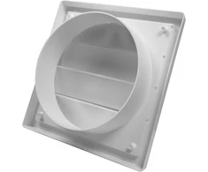 Vent Systems 150 mm baltas ištraukimo gaubtas - džiovyklės gaubtas - ventiliacijos gaubtas - plastikinė oro tiekimo grotelė - 190 mm x 190 mm