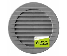 Ventiliacinė grotelė apvali su tinkleliu pilka Ø 125mm 120 pelenų spalvos