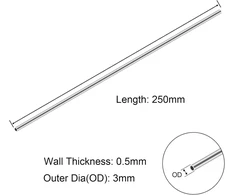 Ventiliatorius Imeistek 304 nerūdijančio plieno vamzdžiai, 3 mm išorinis skersmuo x 0,5 mm sienelės storis, 250 mm ilgis, nerūdijančio plieno vamzdis, tiesus vamzdis (3 vnt.)