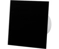 Ventiliatorius voniai 100mm, juodas blizgus stiklo panelis