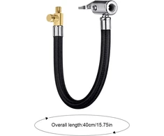 Ventilio prailgintuvas, automobilių ventilių rinkinys, 40 cm padangų pripūtimo žarna su 2 vnt. 8 mm automobilio ventilio adapteriu, padangų pripūtimo žarna oro siurblio adapteriui, automobiliui, dviračiui, motociklui, kompresoriui Dmp180z/dmp181z, juoda