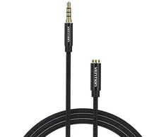 Vention Ausinių ilgintuvas su mikrofonu, 3.5 mm Aux ilgintuvas, nuo vyriško iki moteriško, audio kabelis, stereo ausinių kabelis, audio lizdo ilgintuvas Ausinėms/tv/nešiojamam kompiuteriui 2 m