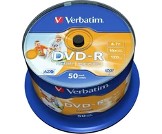 Verbatim Dvd-r 4.7gb 16x spausdinamas 50 vnt. dėkle