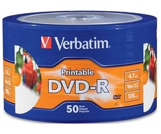 Vinilinė plokštelė Verbatim Dvd-r Printable, 100 vnt. dėžutėje (cake box) Wa-wa Noid Promo!