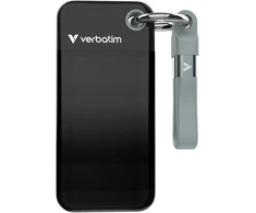 Verbatim Pocket Ssd, 1 Tb išorinis kietasis diskas, nešiojamas Ssd Usb 3.2 Gen 2, skirtas Mac, Pc ir žaidimų konsolei, juodas/pilkas