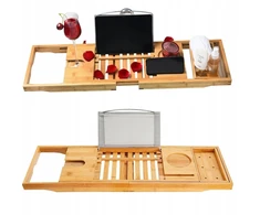 Verk Group reguliuojama didelė bambukinė vonios lentyna spa