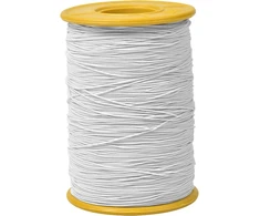 Vesaneae elastinis siūlas 0,8 mm × 380 m, karoliukų virvelė, elastinė virvelė, nailoninis siūlas, elastinis juvelyrinis siūlas, guminis siūlas, įrankiai karoliukų vėrimui "pasidaryk pats" apyrankėms, papuošalams, plaukų juostoms, vėriniams (baltas)