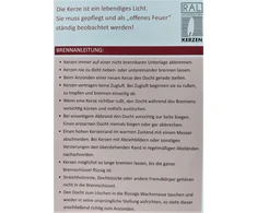 Vestuvinė žvakė Wave 200/150/40 mm su priedais savarankiškam etikečių klijavimui Vh-05