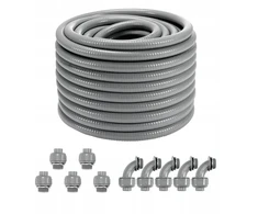 Vevor gofruotas žarna 30,5 m pilka Pvc lanksti žarna 8,8kg gofruoto vamzdžio