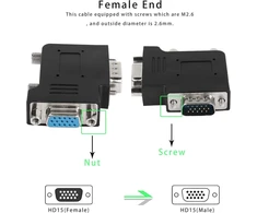 Vga 90 laipsnių kampinis adapteris (db15 M/f) tiesiam prijungimui