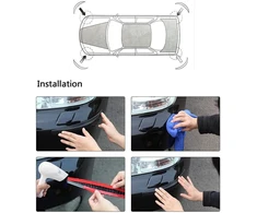 Vgeby1 2 x automobilio bagažinės slenksčio apsauga, 2 x anglies pluošto priekinio ir galinio buferio apsauga, apsaugos nuo susidūrimo juostelė daugumai automobilių (balta) automobilių priežiūros priemonės