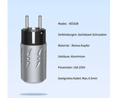 Viborg Ve502r+vf502r aukštos klasės schuko kištukas ir hifi iec kištukas (gryno vario, padengtas rodžiu)