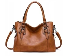 Vicuna moteriška rankinė ant peties, shopper tipo, kokybiška ruda juoda rankinė