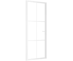 Vidaus durys, baltos, 83x201,5cm, ESG stiklas ir aliuminis