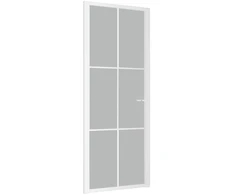 Vidaus durys, baltos, 83x201,5cm, matinis stiklas ir aliuminis