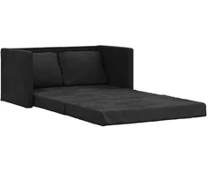 Fotelis Vidaxl 2-in-1 grindų sofa, juoda, 122x204x55 cm, velvetas