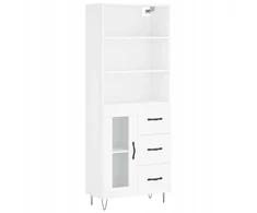 Vidaxl Balta vitrina, 69,5x34x180 cm, mediena