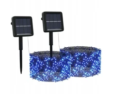 Vidaxl saulės energija įkraunamos dekoratyvinės lemputės, 2 vnt., 2x200 Led, mėlynos