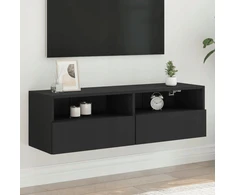 TV staliukas Vidaxl Sieninė Tv spintelė, juoda, 100x30x30 cm