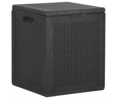 Vidaxl Sodo dėžė, 90 l, juoda, Pp ratanas