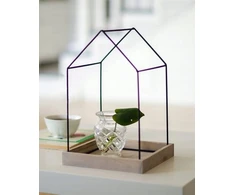 Vielinis namelis loft žibintas žvakidė, aukštis 25 cm, gėlių stovas, dekoracija