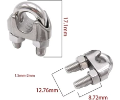 Vielinių lynų spaustuvų rinkinys, 10 vnt., 2 mm lanko formos spaustuvai, cinkuoto plieno lynų spaustuvas plieniniam kabeliui, lynui, vielai, lanko formos lynų spaustuvas, lanko formos spaustuvas, vielinių lynų spaustuvai