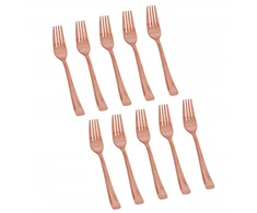 Vienkartiniai plastikiniai stalo įrankiai šakutės Rose Gold