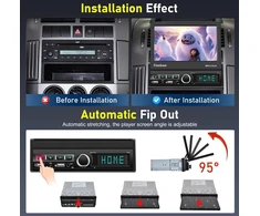 Automagnetola Vieno din automobilinis radijas su automatiniu atlenkiamu ekranu, belaidžiu carplay ir android auto, 7 colių radijo stereo sistema su bluetooth/mirrorlink/fm/aux/tf/usb/swc + atsarginė kamera + mikrofonas