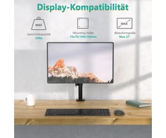 Laikiklis Vieno monitoriaus stovas su reguliuojamu tvirtinimu iki 27 colių