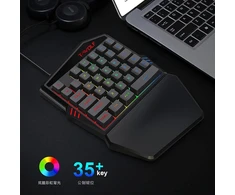 Vienos rankos žaidimų klaviatūra su Rgb apšvietimu