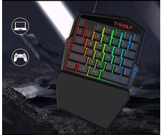 Vienos rankos žaidimų klaviatūra su Rgb apšvietimu