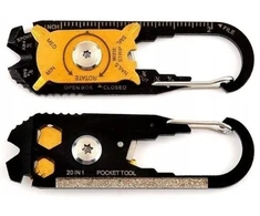 Viking Wiking Multitool Edc karabinas raktams, plieno, 20 įrankių