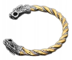 Vikingų apyrankė Nordic aukso ir sidabro spalvos 435