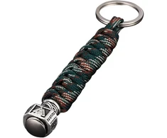 Vikingų stiliaus odinis raktų pakabukas su Mjolnir pakabuku