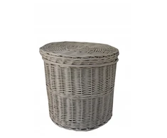 Vikšrinis krepšys 'mango' iš vytelių, smėlio spalvos apvalus lagaminas, aukštis 45 cm