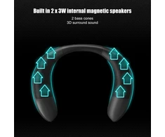 Kompiuterio kolonėlės Vikye Bluetooth garsiakalbis su kaklo juosta, belaidis nešiojamas stereo garso kaklo garsiakalbis, nešiojamas asmeninis garsiakalbis Hd laisvų rankų įrangos skambučiams, skirtas namams, sportui lauke