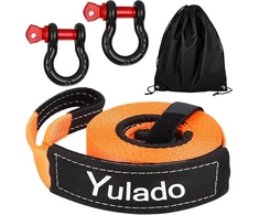 Vilkimo lynas automobiliui 10t, 5 m x 5 cm vilkimo diržas, su didelio stiprumo grandine, kurios trūkimo stipris 26,455 lbs, 1 juodas laikymo krepšys, automobilinis vilkimo lynas, automobiliui, sunkvežimiui, kemperiui, visureigiui
