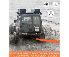 Vilkimo lynas automobiliui 10t, 5 m x 5 cm vilkimo diržas, su didelio stiprumo grandine, kurios trūkimo stipris 26,455 lbs, 1 juodas laikymo krepšys, automobilinis vilkimo lynas, automobiliui, sunkvežimiui, kemperiui, visureigiui