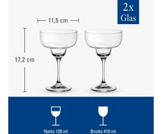 Villeroy &amp; Boch Purismo Martini taurių rinkinys, 2 vnt., skaidrus, galima plauti indaplovėje, kokteilinės taurės, ilgo gėrimo taurės, kokteilių taurės, krištolinio stiklo taurė