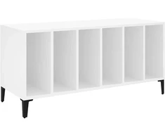 Vinilinė plokštelė Vinilinių plokštelių spintelė, balta, 100x38x48cm, mediena