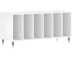 Vinilinė plokštelė Vinilinių plokštelių spintelė, balta, 100x38x48cm, mediena