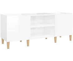 Vinilinė plokštelė Vinilinių plokštelių spintelė, balta, 121x38x48cm, mediena