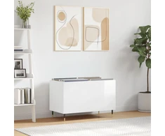 Vinilinė plokštelė Vinilinių plokštelių spintelė, balta, 74,5x38x48cm, mediena