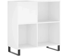 Vinilinė plokštelė Vinilinių plokštelių spintelė, balta, 84,5x38x89cm, mediena
