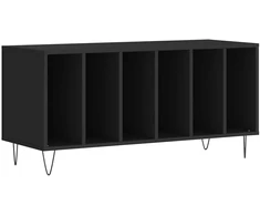 Vinilinė plokštelė Vinilinių plokštelių spintelė, juoda, 100x38x48cm, mediena
