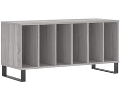 Vinilinė plokštelė Vinilinių plokštelių spintelė, pilka, 100x38x48cm, mediena