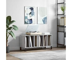 Vinilinė plokštelė Vinilinių plokštelių spintelė, pilka, 100x38x48cm, mediena