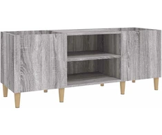 Vinilinė plokštelė Vinilinių plokštelių spintelė, pilka, 121x38x48cm, mediena