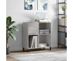 Vinilinė plokštelė Vinilinių plokštelių spintelė, pilka, 84,5x38x89cm, mediena